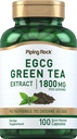 Piping Rock EGCG Green Tea Extract 1800 מ"ג | 100 קפסולות | תוספת סטנדרטית | Non-GMO, Gluten Freeten