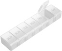 תוספת גדולה גלולות מארגנת שבועי, KAPENS Daily Pill Case Box Large Capacityהשוואות, 7 ימים גלולות המכילות עבור תרופות תוספי שמן שמן דגים, לבן