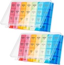 Dandat 2 Pack XL גדול גלולות שבועיות מארגנת 4 פעמים ביום גלולות חודשית ארגן גדול יותר תרופות 28 יום גלולות Box מארגנת שבועי 7 Day Pill Dispenser 4 פעמים ביום