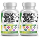 שמן Nutraceuticals Oregano שמן Garlic לחלץ את שמן זית שחור Seed שמן - Immune תמיכה בריאות תוספת עבור נשים וגברים עם ויטמין D3 & Zinc - 2Packack