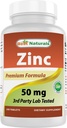 Best Naturals Zinc תוספת כמו Zinc Gluconate 50 מ"ג 240 טבליות - Immune Support
