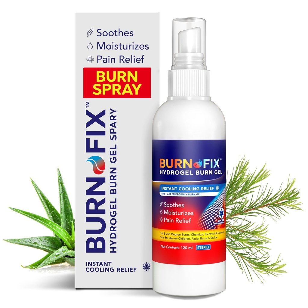 Burn Spray - 120 מ"ל הקלה מיידית עבור 1st & 2nd מעלות ברנס, Sunburns & Scalds | Doctor-Recommend Moisturizing עזרה ראשונה חיונית לילדים ומבוגרים