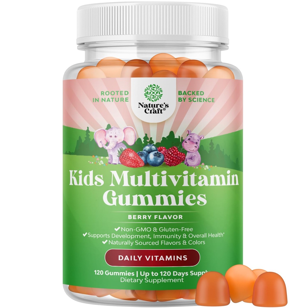 USDA אורגני ילדים Multivitamin Gummies - טבעוני אורגני Multivitamin לילדים 2 + עם 14 ויטמינים ומינרלים חיוניים - Daily Gummy Multivitamins טבעוני Nut Free & Non-GMO ( Count)