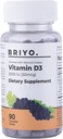 Briyo ויטמין D3 ללעס Tablet - 2000 IU (50 mcg Perשרת) - גרפיט טבעי טעים, 90 הרוזן