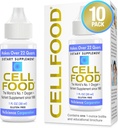 Cellfood Oxygen Boost - 1 fl oz, 10 Pack - תוסף חמצן נוזלי עבור Lymphatic Drainage, Altitude Sickness, Jet Lag, Fatigue, Headaches & Energy - Gluten Free, Cert.