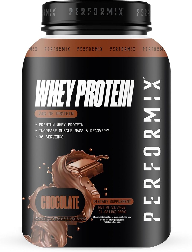 PERFORMIX - Whey Protein Isolate בלנדר - 24 גרם של חלבון - 5.4 גרם של BCAAs - 110 קלוריות - שריר בניין & פוסט עבודהout Recovery - 100% אבקת חלבון Whey - 1.98 lbs - 30 משרתות - שוקולד - 30 לשרתים - שוקולד