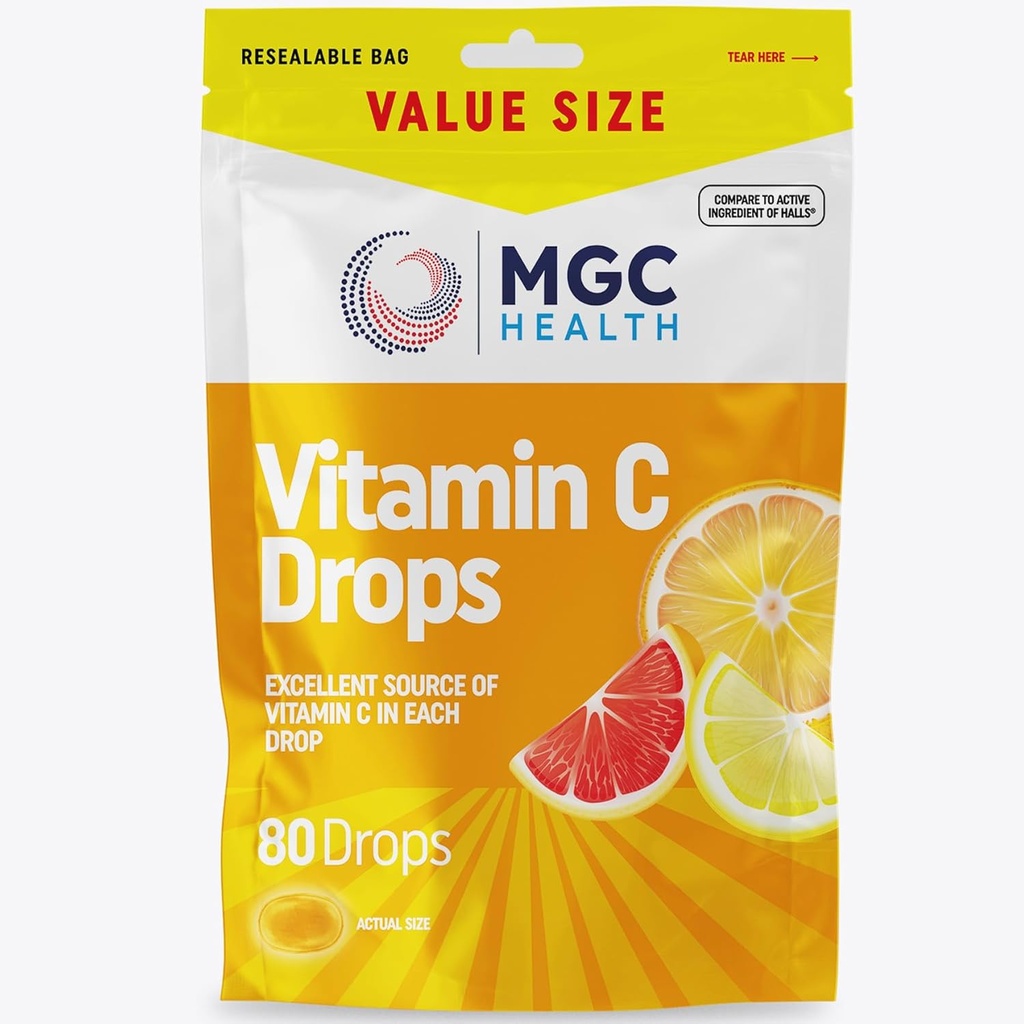 Cough Drpos - Assorted Citrus + ויטמין C Flavor - 80 Count (Pack of 1)