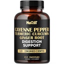 קייאן פפר תוספת עם Turmeric Curcumin Root, ג'ינג'ר Root, Ceylon Cinnamon Bark & More - Immune System, Joint Health & Digestive Health Support - 210 קפסולות