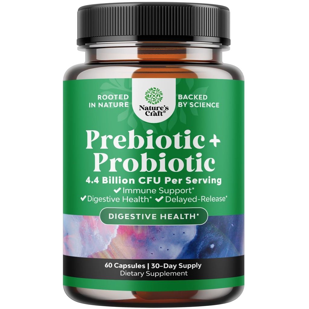 Prebiotics and Probiotics Gut Health Supplement - Super Potent Digestive Health Acidophilus Probiotics with Men and Womens Probiotics ו-Prebiotics for Colony