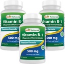 Best Naturals ויטמין B1 כמו Thiamine Mononitrate 500 מ"ג 120 טבליות (120 Count)