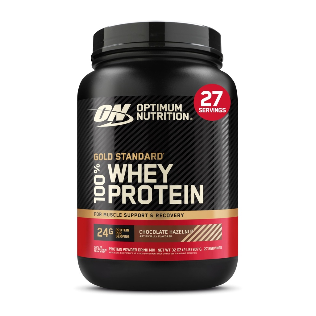 אופטימוס תזונה זהב סטנדרטי 100% אבקת חלבון Whey, אגוזי שוקולד, 2 פאונד (Packaging May Vary)