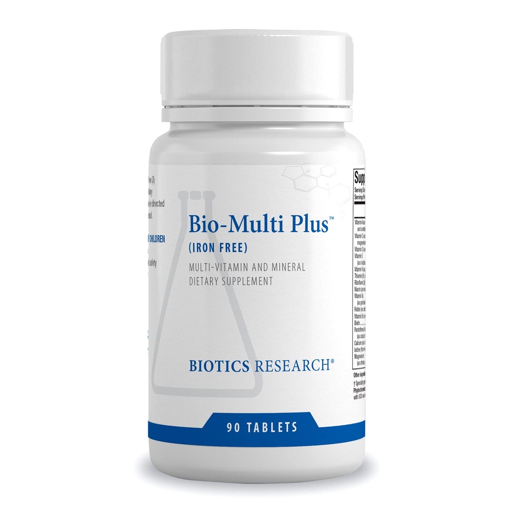 Biotics Research Biotics Research Bio Multi Plus Iron Free Multivitamin, Chelated מינרלים, Iron Free, Emulsified Fat Soluble ויטמינים, נוגדי חמצון גבוהים, SOD, Catalase 90 טבליות