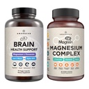 AMANDEAN Premium Brain & Magnesium Bundle: High-Absorption Magnesium L-Threonate, Glycinate & Malate, USA-Grown Organic Lion's Mane 6:1, ו-Alpha-GPC. תמיכה בבריאות קוגניטיבית, מיקוד ושינה