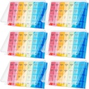 Hsei 6 Pack שבועי גלולות מארגנת Box 4 פעמים ביום 7 יום גלולות למניעת מים בתיק תרופות גדולות Box Travel Daily Container עבור תוספי שמן דגים