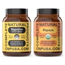 מוצרים טבעיים שלמים אורגניים Papaya Enzymes 100 קפסולות & Digestive Enzy 100 קפסולות Bundle