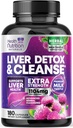 Gentle Liver ניקוי של Detox & תיקון פורמולה - תוספת תמיכה חיה מתקדמת עם Silymarin Milk Thistle, Dandelion Root, Artichoke Extract, Turmeric, Choline, & Beetroot - 180 Veggie כמוסות