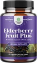 Black Elderberry קפסולות Antioxidant תוסף - Elderberry Immune תומך העור תוסף עם ויטמין עור ו- Sambucus Extract - Immune System Support