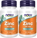 עכשיו תוספי מזון, Zinc (Zinc Gluconate) 50 מ"ג, תומך Enzyme פונקציות *, Immune Support *, 100 טבליות (Pack of 2)