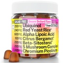 Red Yeast Rice Alpha Lipoic Acid Ubiquinol CoQ10 Citrus Bergamot Beta-Sitosterol Chromium Picolinate Sugar-Less Gummies w's Mane Turkey Tail Reishi Cordyceps Chaga, Pills קפסולות תוסף Altolinate Sugar-Less Gummies w's Mane טורקיה Tail Reishi Cordyceps Chaga, Pills קפסולת