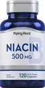 Piping Rock Niacin 500 מ"ג פלוש | 120 קפסולות | Non-GMO ו- Gluten Free Supplement