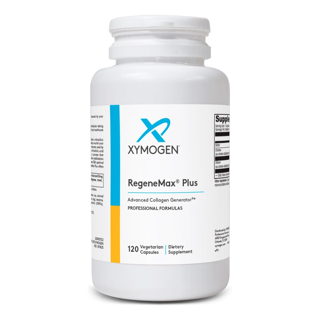 XYMOגן RegeneMax Plus - תוספי קולגן מתקדמים עם Biotin & Clinically Tested ch-OSA - תומך עור, שיער, ריחות ובריאות העצם - שיתוף פעולה לנשים וגברים (120 קפסולות)