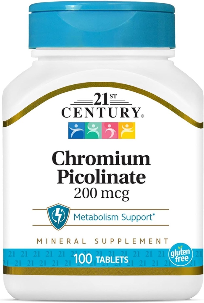 המאה ה-21 Chromium Picolinate 200 mcg 100 Tabs