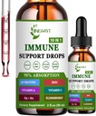 Znc Quercetin with Bromelain ויטמין C D3 Drops Immune תומך בויטמין A K2 Echinacea Chlorophyll ו- Elderberry - 10 ב1 Immune Defense Drops Complex for Immunity Health