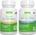 Super B-Complex + Zinc Complex Vegan Bundle, Methylated Sustained לשחרר B Complex + 25 מ"ג Chelated Zinc Picolinate & Bisglycinate עם Copper, על ידי Igennussss