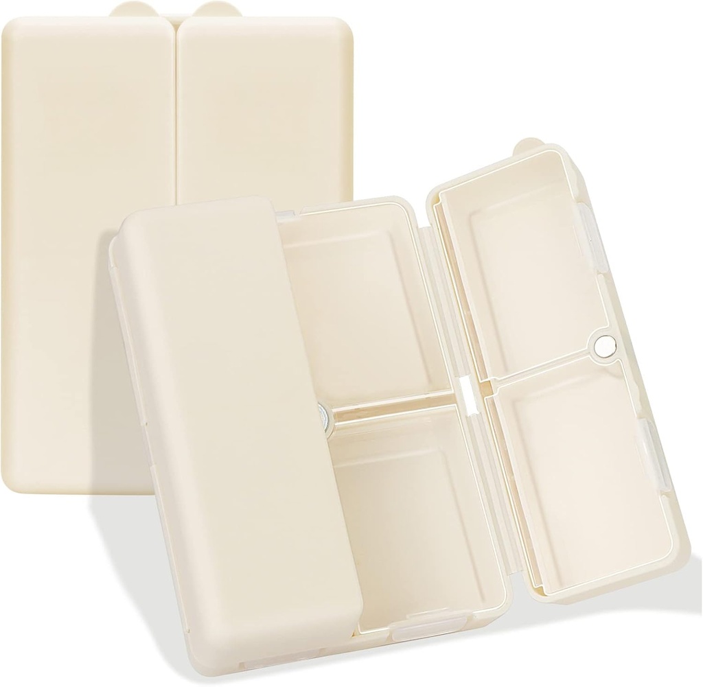 FY Daily Pill מארגנת,7 השוואתיות ב- Portable Case (Folding Design) Travel Pill Box for Purse Pocket to Hold Vietnams,Cod Liver Oil,Supplements and Medicine-White