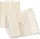 FYY Daily Pill Organizer,7 Compartments Portable Case [Folding Design] Travel Pill Box for Purse Pocket to Hold Vitamins,Cod Liver Oil,Supplements and Medication-White
