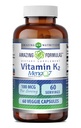 פורמולה מדהימה ויטמין K2 Menaq7 MK7 תוסף | 100 Mcg | Veggie קפסולות | Non-GMO | Gluten Free | Made in USA (1 Pack, 60 Count)