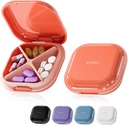 Small Pill Case, Pill Box, Travel Pill Container, Portable, Pocket Case for Purse, Mini Pill מארגנת for Medicine, 5 צבעים (אדום)