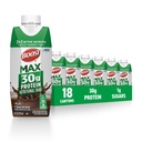 BOOST MAX חלבון שקדס מוכן לשתות - 30 גרם גבוה חלבון שקד - שוקולד | משקאות תזונתיים כדי לתמוך התאוששות שרירים לאחר אימון, 26 ויטמינים ומינרלים, 1g סוכר, 11 oz (Pack של 18)