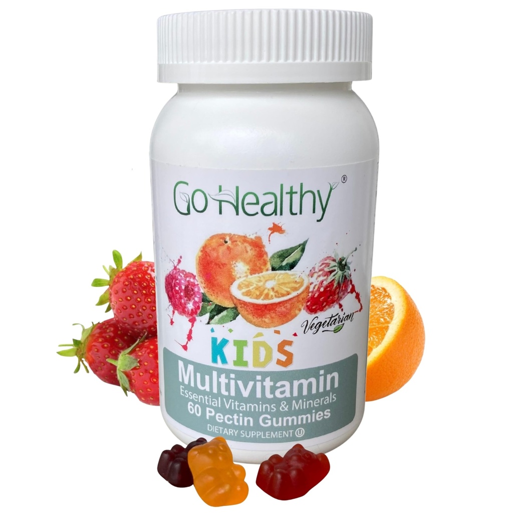 Go Healthy Kids Multivitamin Gummies, Immune Support, Kids Gummies, כשר ויטמין Kid, Halal, non-GMO, Gluten-Free Tasty Gummy - 30 משרתים