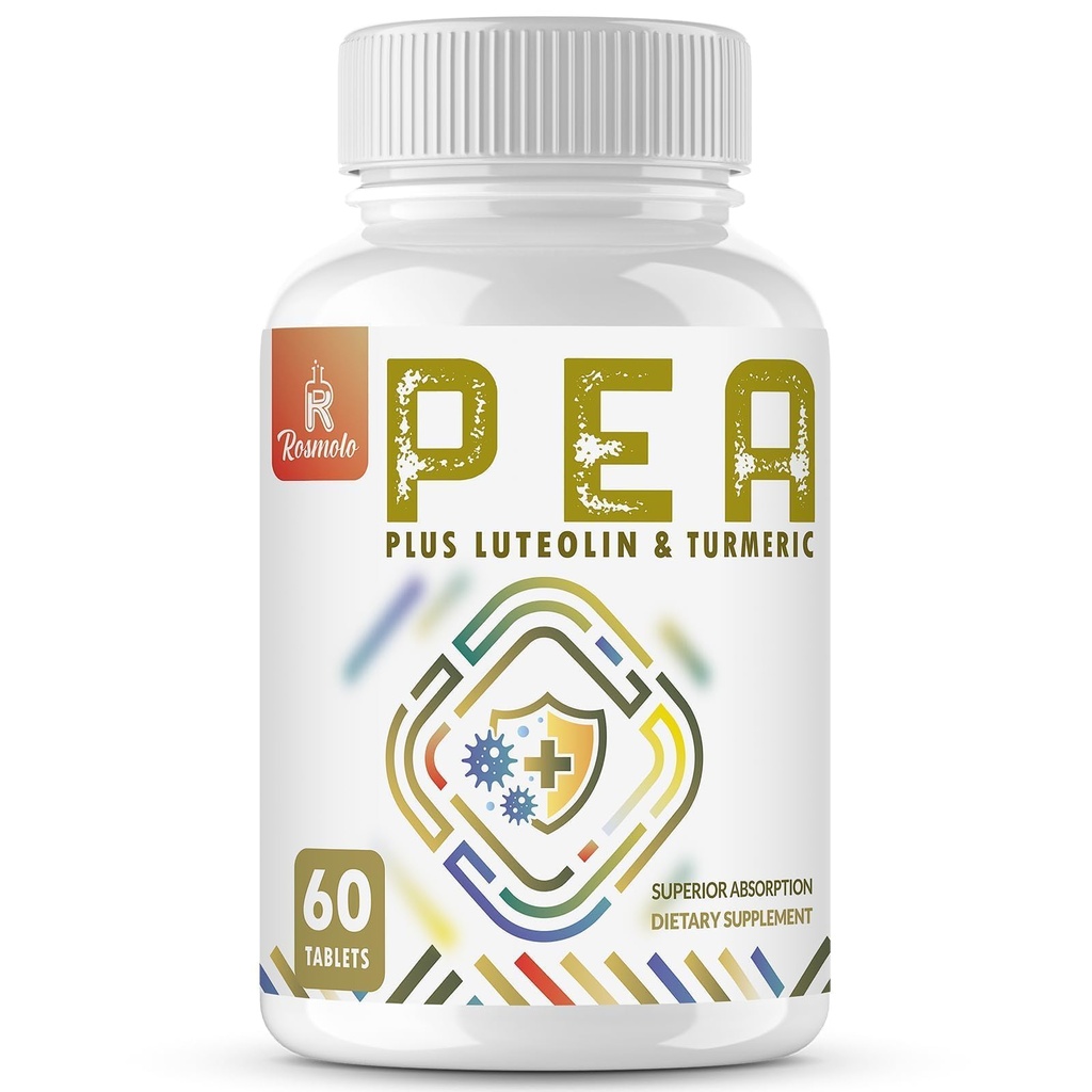 1500 MGitoylethanolamide עם Luteolin 98% ו Turmeric, High Absorption, Micronized Pea תוספת עבור discomfort Management- USA Made - 60 טבליות