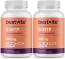 BestVITE 5HTP 100 מ"ג (240 קפסולות) (120 x 2) - No Stearates - No Flow Agents - Non GMO - Gluten Freeten