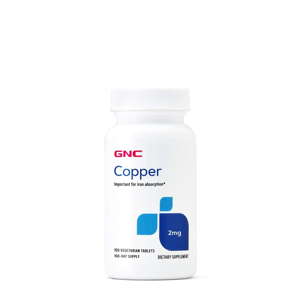 GNC Copper 2 מ"ג, חשוב למניעת ברזל, 100 הרוזן