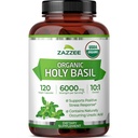 Zazzee USDA פריייל 10:1 לחלץ, 6000 מ"ג כוח, 120 קפסולות טבעוניות, ריכוז ותקן 10X Tulsi Extract, Ursolic Acid, 100% מוסמך אורגני, non-GMO.