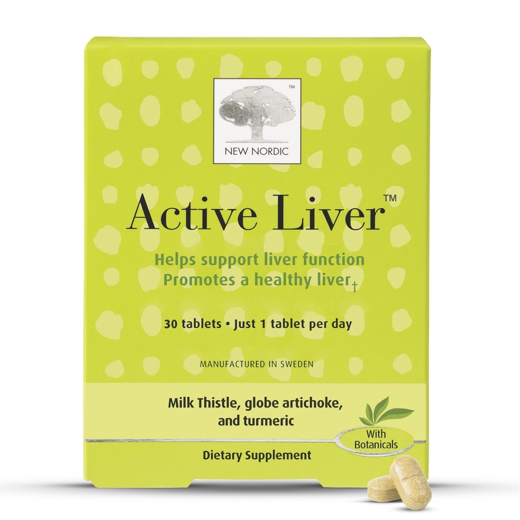 חדש NORDIC Active Liver 30Day Supply, Daily Liver Supplement, Milk Thistle, Artichoke & Turmeric, 30 טבליות (Pack of 1)