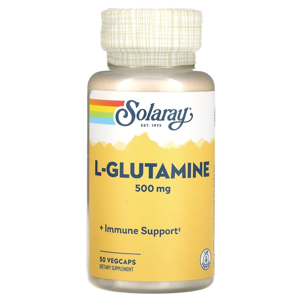 SOLAרי L Glutamine קפסולות 500 מ"ג - תמיכה כספית - חינם Amino Acid - מעבדה מאומתת, 60 יום כסף בחזרה להבטיח, 50 משרתות, 50 VegCaps