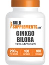 BulkSupplements.comginkgo Biloba לחלץ קפסולות - גינקו Bilobad מ Leaves, Herbal תוסף - טבעוני, 1 קפסולה לשרת, 180 (Pack of 1)