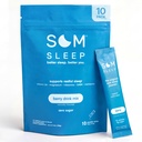 Som Sleep, Calm Sleep אבקת לשתות Mix, 3mg Melatonin, Magnesium, ויטמין B6, L-theanine & GABA - טבעוני, Zero Sugar, Keto Friendly - ברי, 10Pack