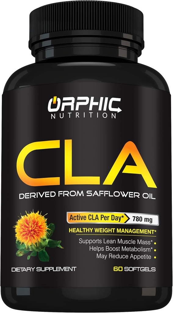 OrPHIC NUTRITION CLA Spflower שמן תוספת - Made with Spflower Oil - 780 מ"ג Non-Stimulant Conjugated Linoleic Acid for Men & Women * כדי לתמוך במשקל אובדן מזון ומטבוליזם * 60 Softgelss