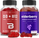 NutraChamps ויטמין B12 חניכיים ו-Elderberry Gummies Bundle