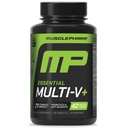 Muscle Pharm Essentials Multi-V+, The Athlete's Multi-Vitamin, Enhanced Energy, Performance & Immune Health, Daily Multivitamin for Men & Women with Minerals Plus Probiotics, 90 Tablets, 30 Servings