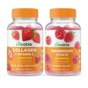 Lifeable Collagen & ויטמין C + Magnesium, Gummies Bundle - גדול Tasting, ויטמין תוסף, Gluten Free, GMO חינם, Chewable Gummymy