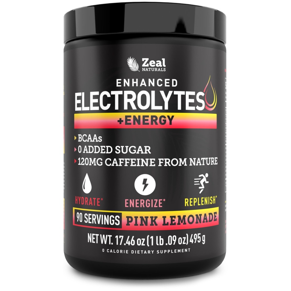 Pre-Workout אלקטרוליטיט + אבקת אנרגיה לשתות Mix (90 משרתים | Pink Lemonade) w / 0 סוכר +BCAAs +B-Vitamins אלקטרוליטיטטה תוסף wassium Zinc & Magnesium עבור הידרה - Keto אלקטרוליטטס