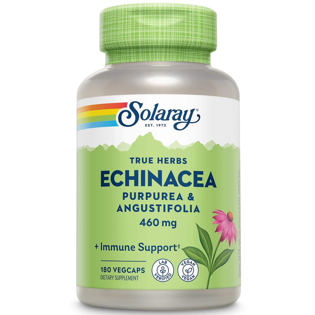 SOLA Echinacea Purpurea & Angustifolia Root 460 מ"ג | תמיכה פונקציונלית בריאות ונשימה