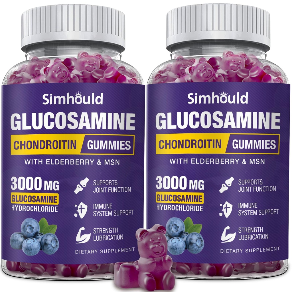2 Packs Glucosamine Chondroitin חניכיים - 3,000MG תוספת תמיכה משותפת תוספת תוספת תוספת תוספת תוספת תוספת תוספת תוספת תוספת תוספת תוספת תוספת תוספת תוספת תמיכה עם MSM & Elderberry, גמישות, Antioxidant Immidant תמיכה חניכיים למבוגרים, גברים ונשים
