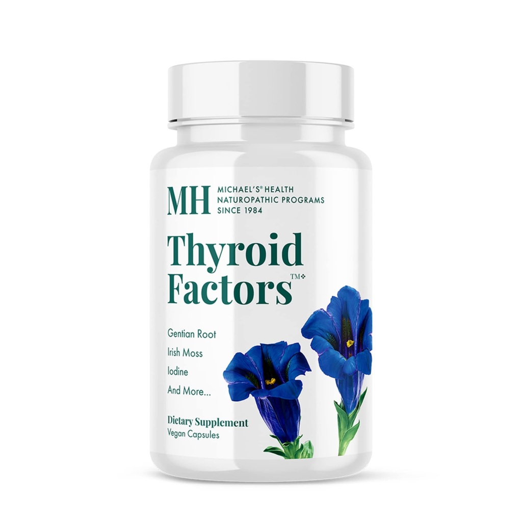 MICHAEL'S Health Naturopathic תוכניות Thyroid Factors - 90 קפסולות טבעוניות - חומרים מזינים לייצור הורמוני Thyroid - כשר - 30 משרתים